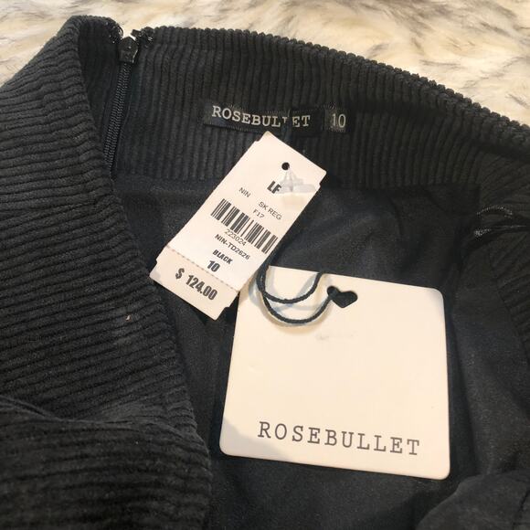NWT LF. Rosebullet Black Cord Goth Mini Skirt - Picture 8 of 8